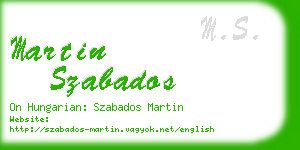 martin szabados business card